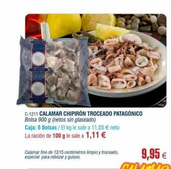 Abordo Calamar chipirón troceado patagónico oferta