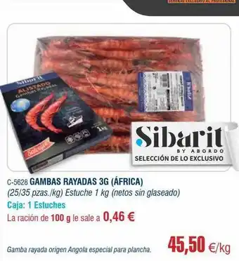 Abordo Gambas rayadas 3 g oferta