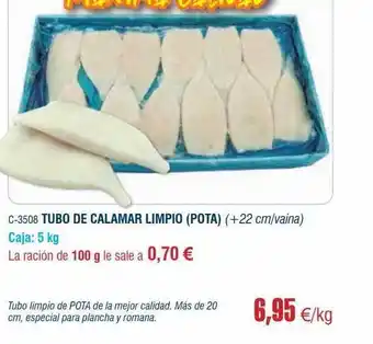 Abordo Tubo de calamar limpio oferta