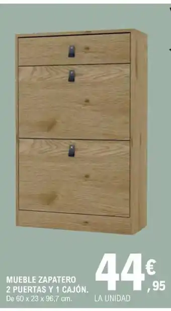 E.Leclerc Mueble Zapatero 2 Puertas y 1 Cajón oferta