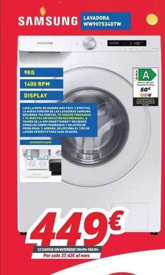 Mi electro Samsung lavadora ww90t534dtw oferta
