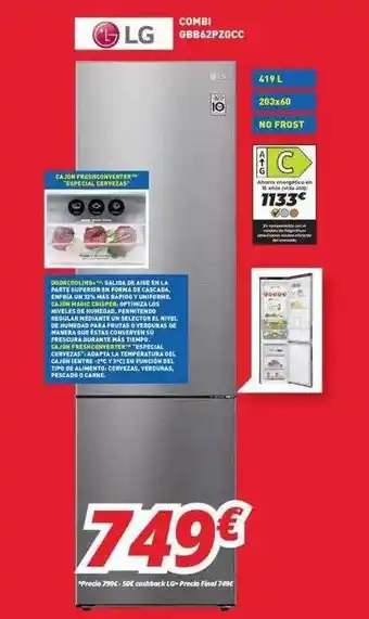 Mi electro Lg combi gbb62pzgcc oferta