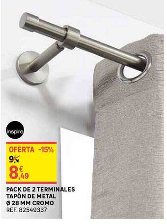 Leroy Merlin Pack de 2 terminales tapón de metal ø 28 mm cromo oferta