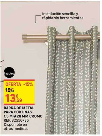 Leroy Merlin Barra de metal para cortinas 1.5 m ø 28 mm cromo oferta