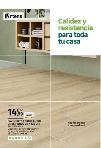 Leroy Merlin Pavimento porcelánico underwood 23x120 cm artens oferta