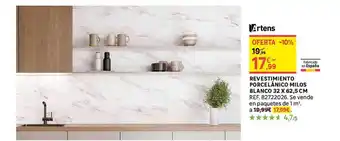 Leroy Merlin Artens revestimiento porcelánico milos blanco 32 x 62.5 cm oferta