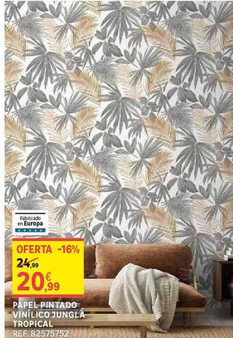 Leroy Merlin Papel pintado vinílico jungla tropical oferta