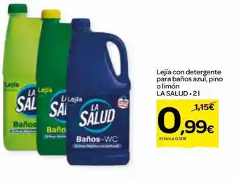 Dialprix Lejía con detergente para baños azul pino o limón la salud oferta