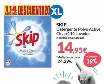 PrimaPrix Skip detergente polvo active clean 114 lavados oferta