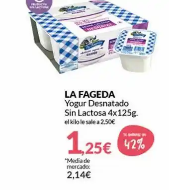PrimaPrix La fageda yogur desnatado sin lactosa oferta