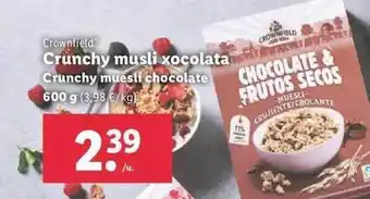 Lidl Crownfield crunchy muesli chocolate oferta