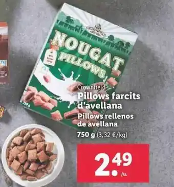 Lidl Crownfield pillows rellenos de avellana oferta