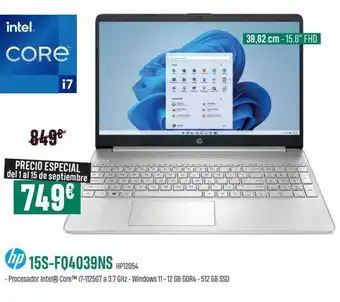 PCBox Intel core i7 hp 15s-fq4039ns oferta