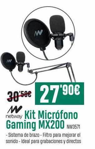 PCBox Netway kit micrófono gaming mx200 oferta