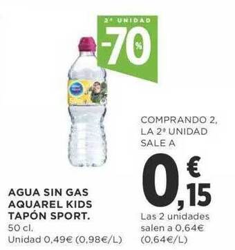 Supercor 2a unidad -70% agua sin gas aquarel kids tapón sport oferta