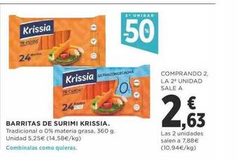 Supercor 2a unidad -50% barritas de surimi krissia oferta