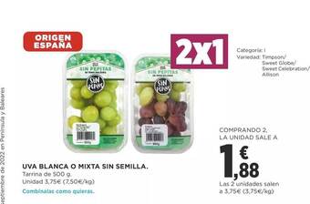 Supercor Uva blanca o mixta sin semilla oferta