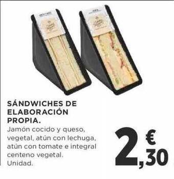 Supercor Sándwiches de elaboración propia oferta