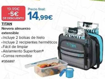 Costco Titan nevera almuerzo extensible oferta