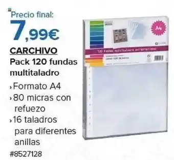 Costco Carchivo pack 120 fundas multitaladro oferta