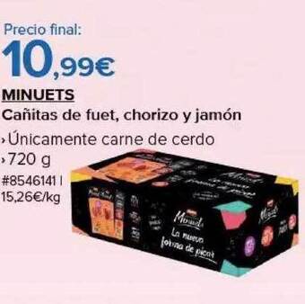 Costco Minuets cañitas de fuet chorizo y jamón oferta