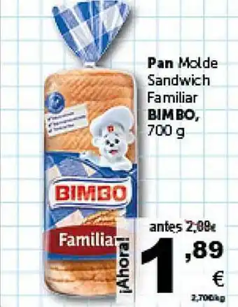 Masymas Pan molde sandwich familiar bimbo oferta