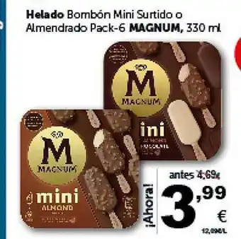Masymas Helado bombón mini surtido o almendrado magnum oferta