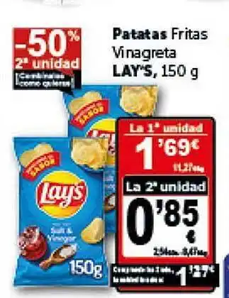 Masymas -50% 2a unidad patatas fritas vinagreta lay's oferta