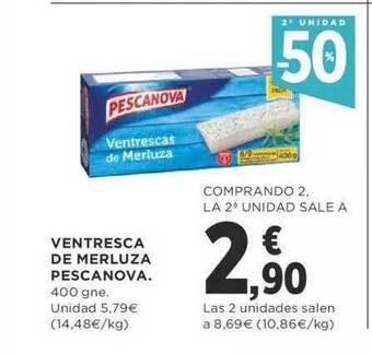 Supercor 2a unidad -50% ventresca de merluza pescanova oferta
