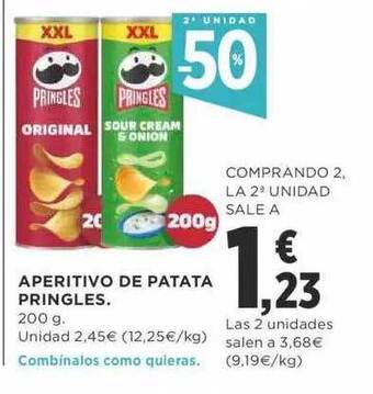 Supercor 2a unidad -50% aperitivo de patata pringles oferta
