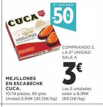 Supercor 2a unidad -50% mejillones en escabeche cuca oferta