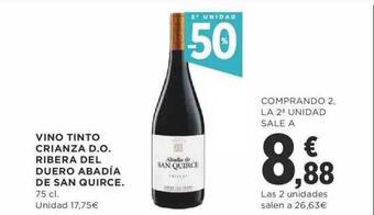 Supercor 2a unidad -50% vino tinto crianza d.o. ribera del duero abadía de san quirce oferta