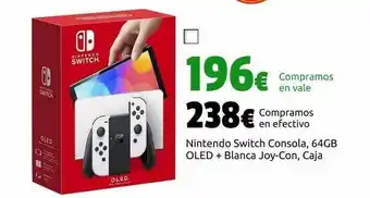 CeX Nitendo switch consola 64gb oled + blanca joy-con caja oferta