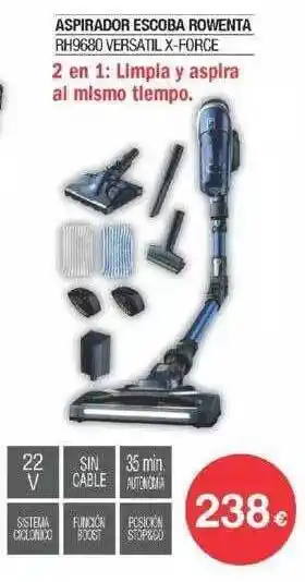 Milar Aspirador escoba rowenta rh9680 versatil x-force oferta