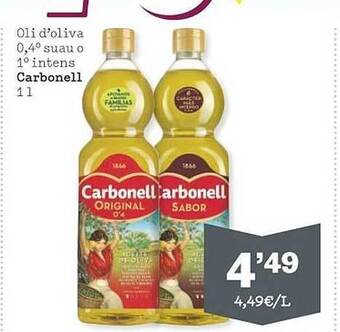Sorli Oli d'oliva 0.4° suau o 1° intens carbonell oferta