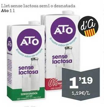 Sorli Llet sense lactosa semi o desnatada ato oferta