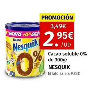 Maskom Supermercados Cacao soluble 0% nesquik oferta