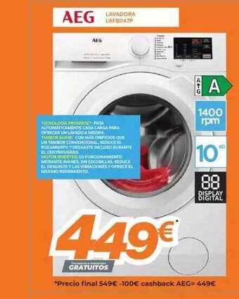 Pascual Martí Aeg lavadora l6fb1147p oferta