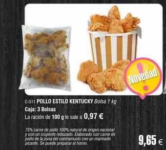 Abordo Pollo estilo kentucky oferta