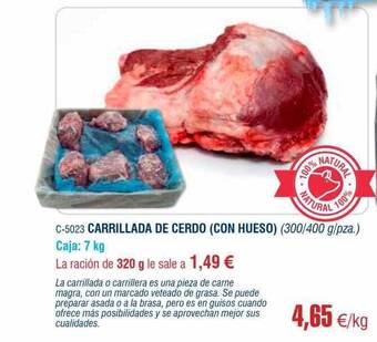 Abordo Carrillada de cerdo oferta