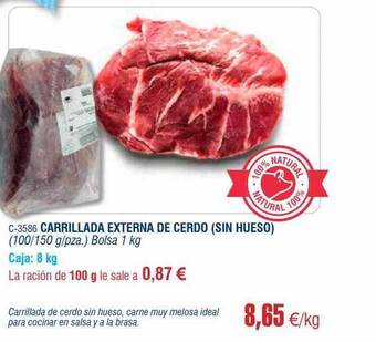 Abordo Carrillada externa de cerdo oferta