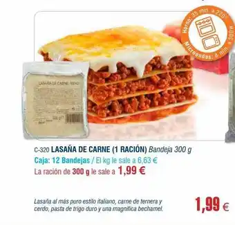 Abordo Lasaña de carne oferta