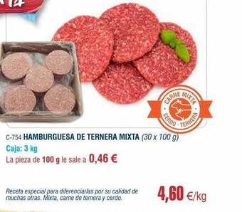 Abordo Hamburguesa de ternera mixta oferta