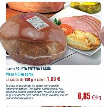 Abordo Paleta entera lacón oferta