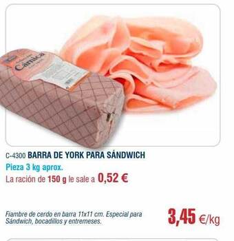 Abordo Barra de york para sándwich oferta