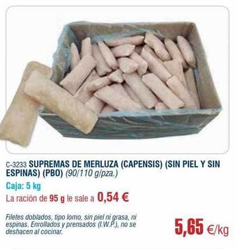 Abordo Supremas de merluza (capensis) (sin piel y sin espinas) (pbo) oferta