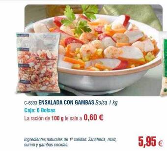 Abordo Ensalada con gambas oferta