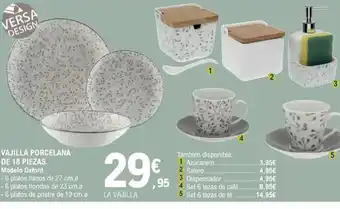 E.Leclerc Vajilla Porcelana de 18 Piezas Modelo Oxford oferta