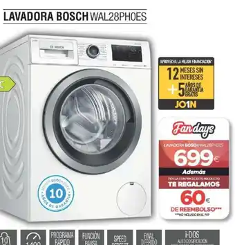Milar Lavadora Bosch WAL28PHDES oferta