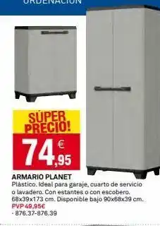 Bricoking Super precio! 74,95 armario planet plástico. ideal para garaje, cuarto de servicio o lavadero. con estantes o con escobero oferta
